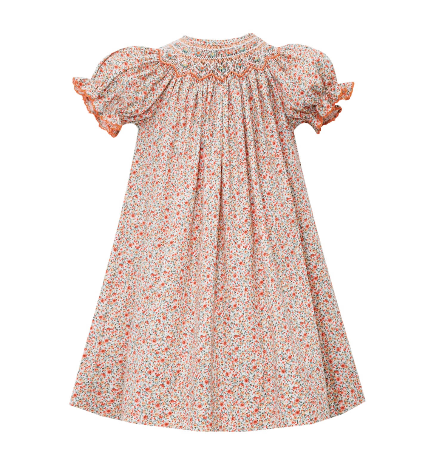Bishop S/S - Orange Tiny Floral
