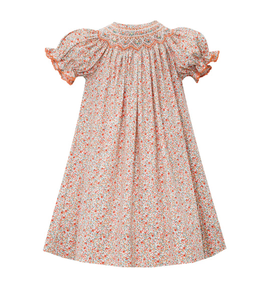 Bishop S/S - Orange Tiny Floral