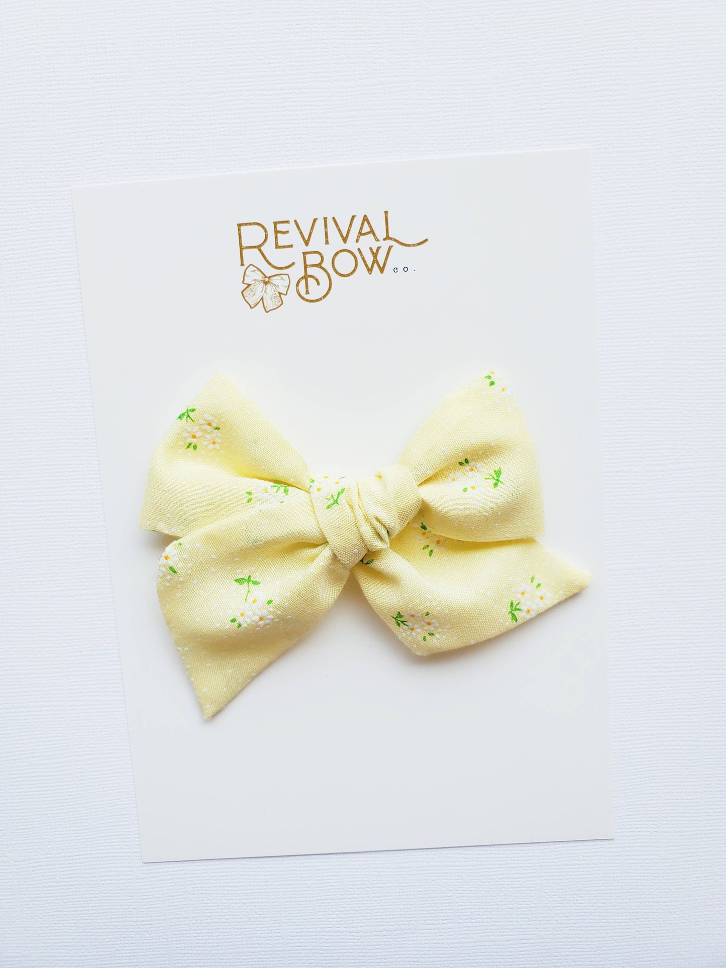 Large Pinwheel Bow • Yellow Bow • Floral • Vintage • Yellow
