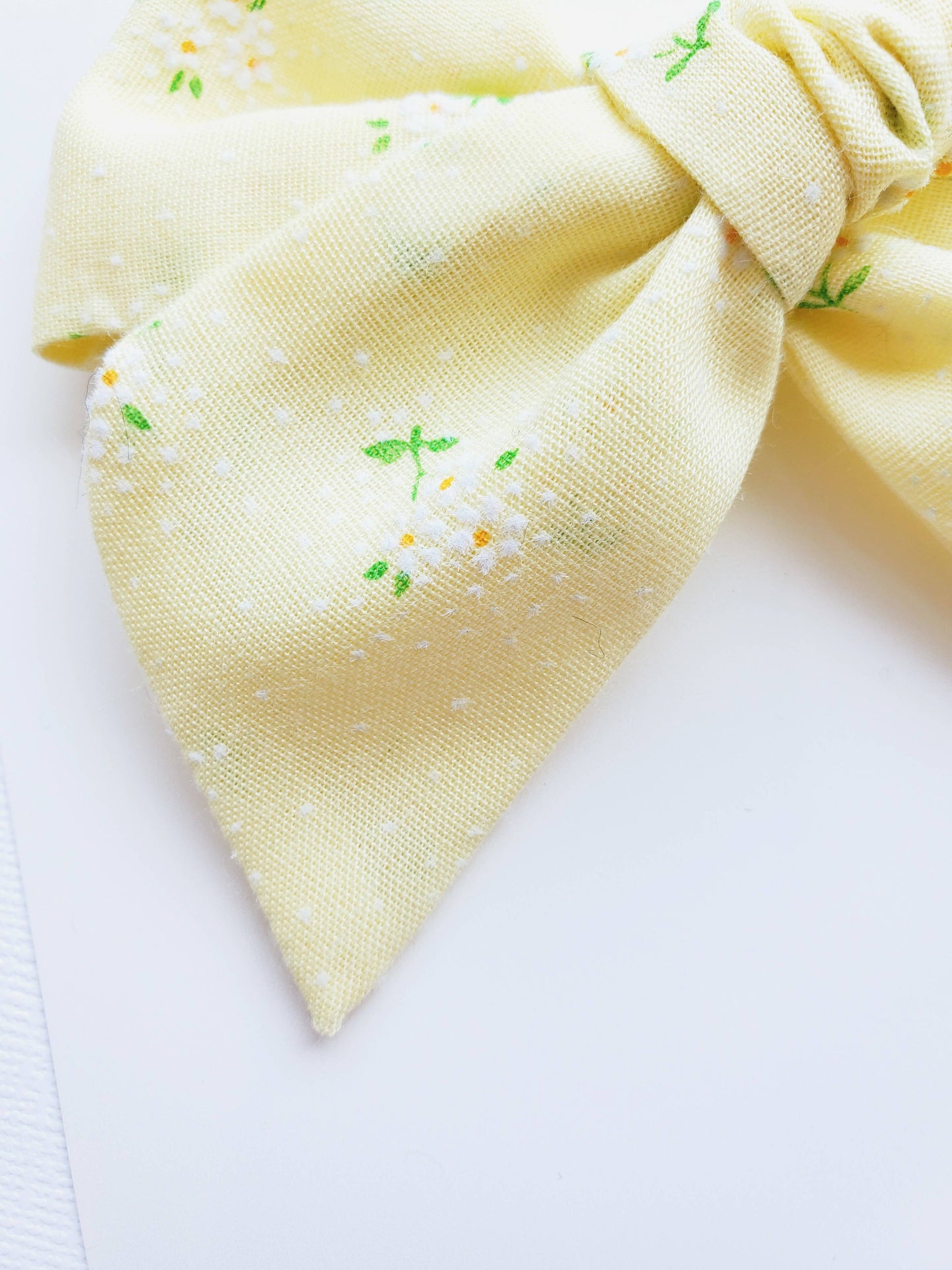 Large Pinwheel Bow • Yellow Bow • Floral • Vintage • Yellow