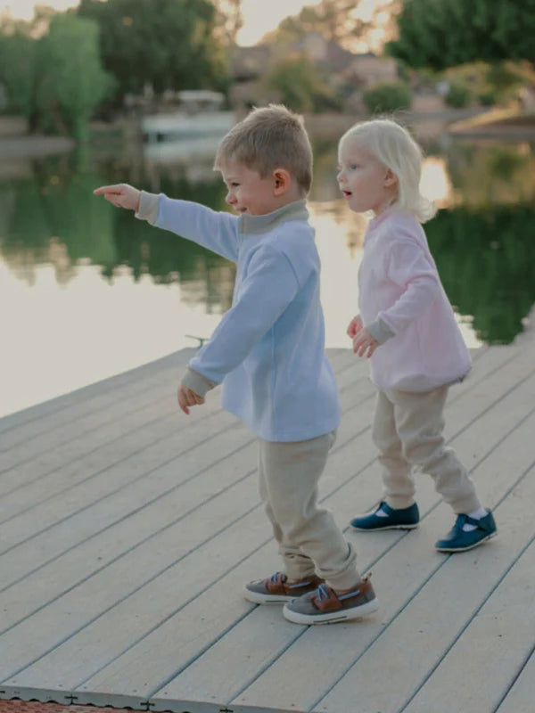 Boy's Special Knit Zipper Polo Set