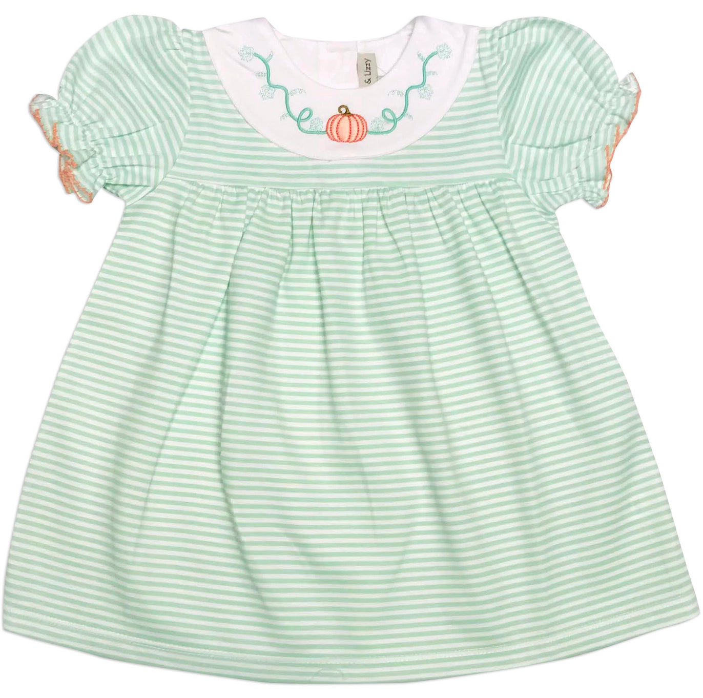 Pumpkins Striped Embroidery Girl Dress
