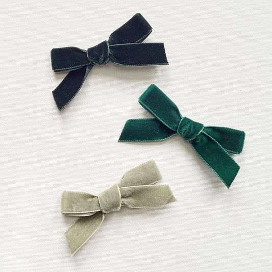 Lucia 'Velvet' Hair Bow Clip (Set of 2) - Small