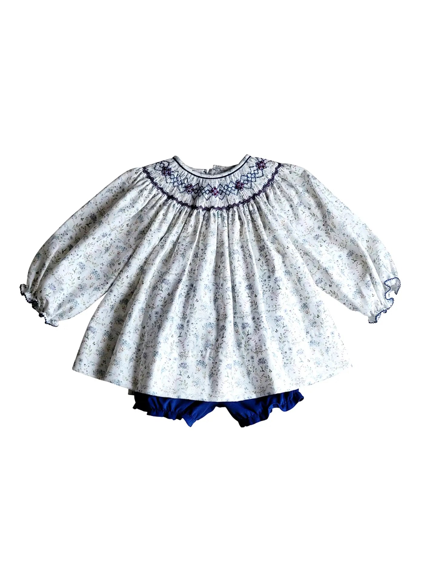 Mia Long Sleeve Fall Floral Girl Hand Smocked Bishop