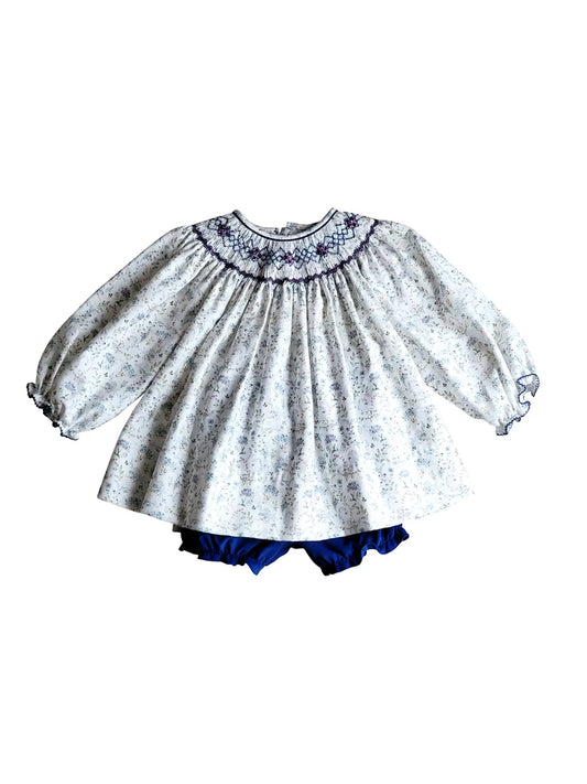 Mia Long Sleeve Fall Floral Girl Hand Smocked Bishop