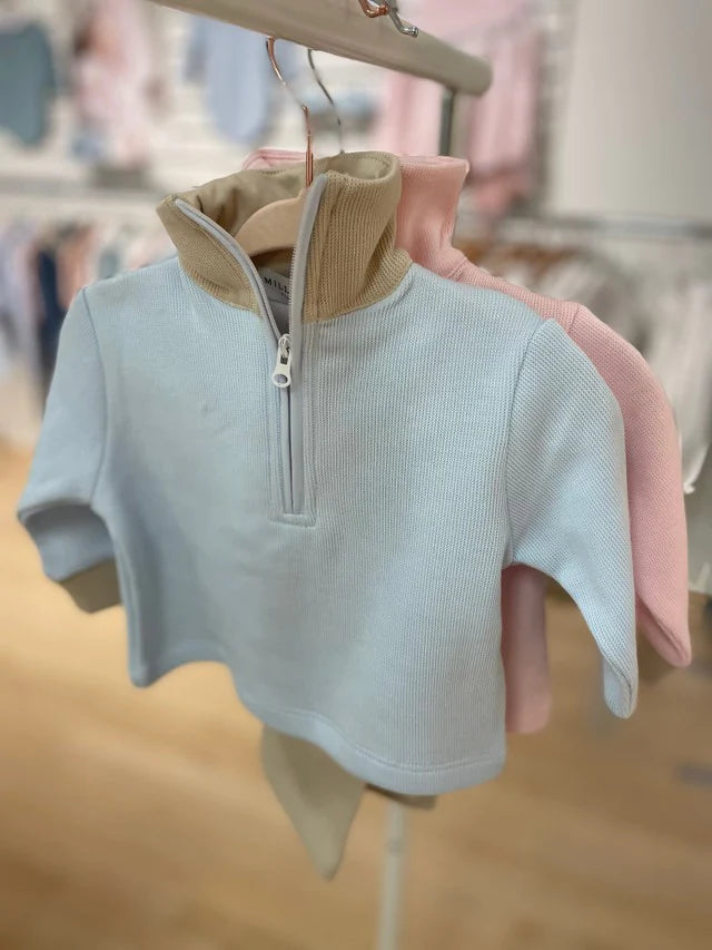 Boy's Special Knit Zipper Polo Set