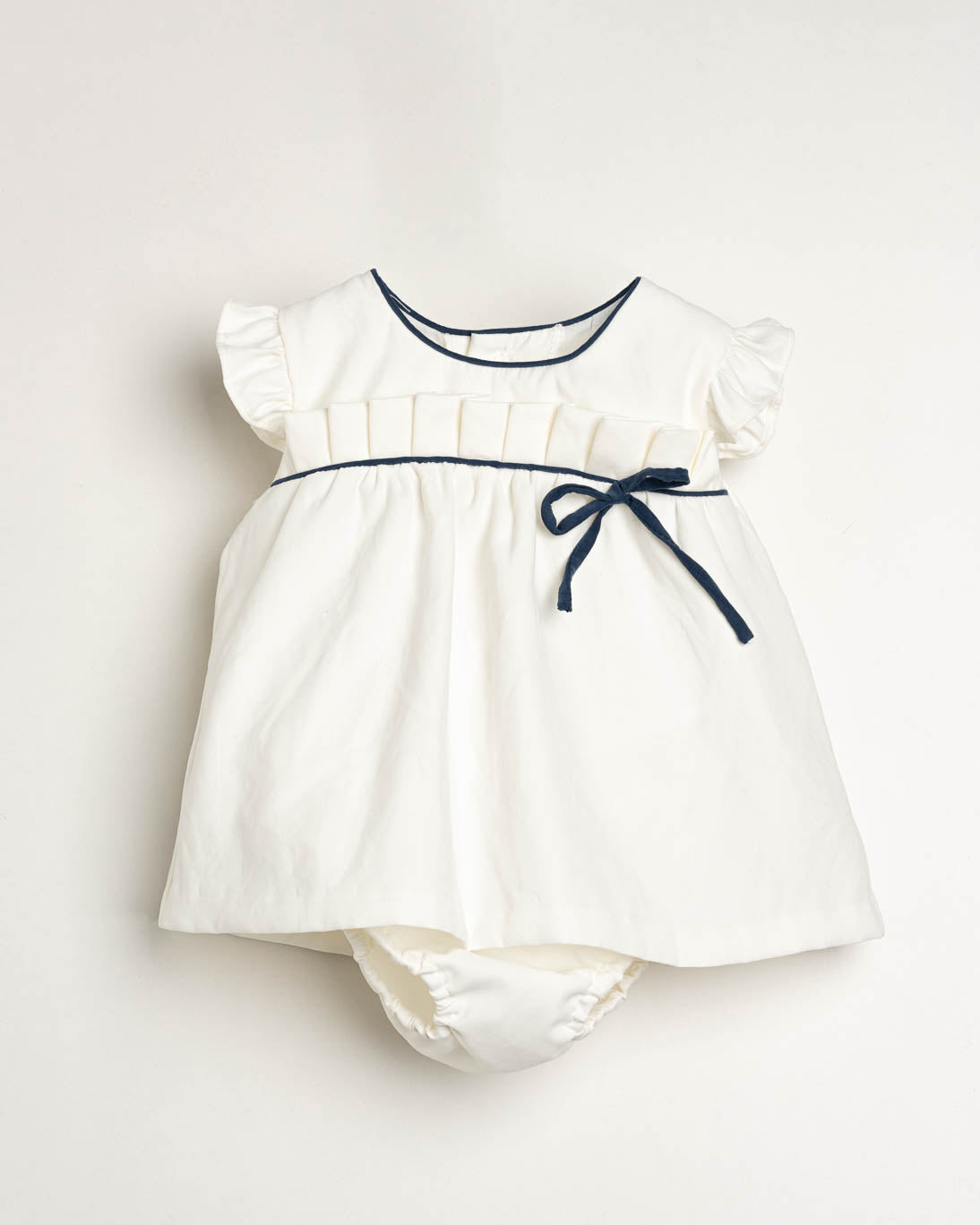 Princess White Dress and Navy Blue Lace