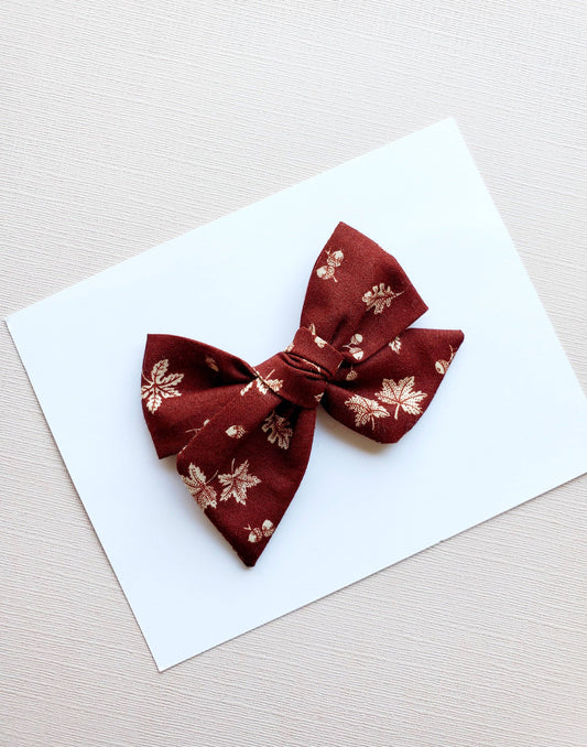 Small Pinwheel • Acorn • Handmade bow • Vintage bow ○ fall