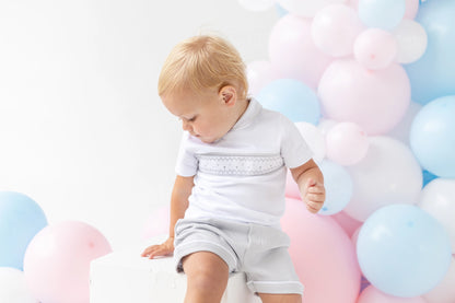 Boys Cotton Polo Shirt and Short Set with Detail
