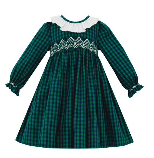 Dress L/S - Green and Navy Gingham