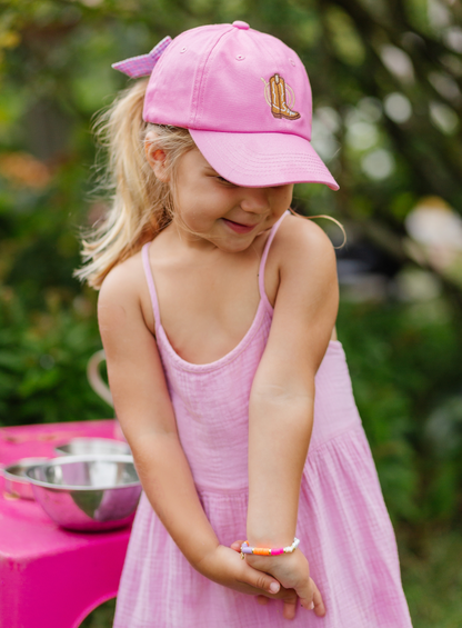 Cowboy Boot Bow Baseball Hat (Baby, Youth): Youth