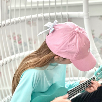 Rainbow Sparkle Bow Baseball Hat (Baby, Youth, Junior): Youth (ages 2-7)