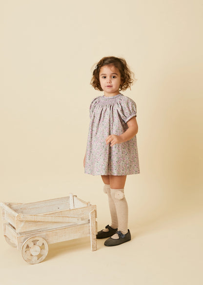 Violet Baby Girl's Dress in Smock Jersey