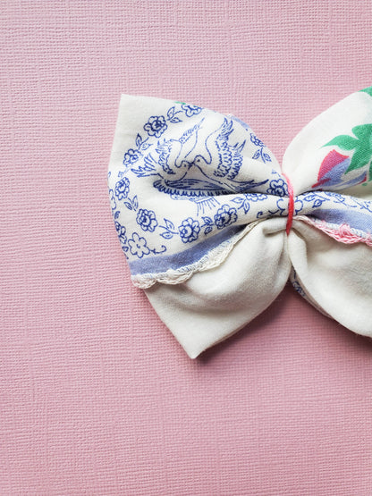 Mia Custom Vintage Handkerchief Blue Bow