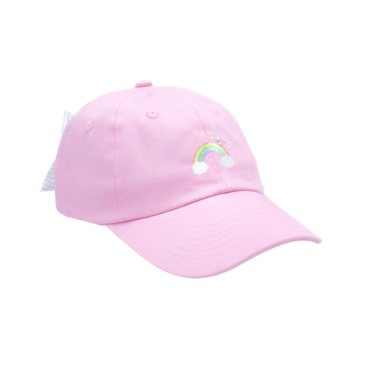 Rainbow Sparkle Bow Baseball Hat (Baby, Youth, Junior): Youth (ages 2-7)
