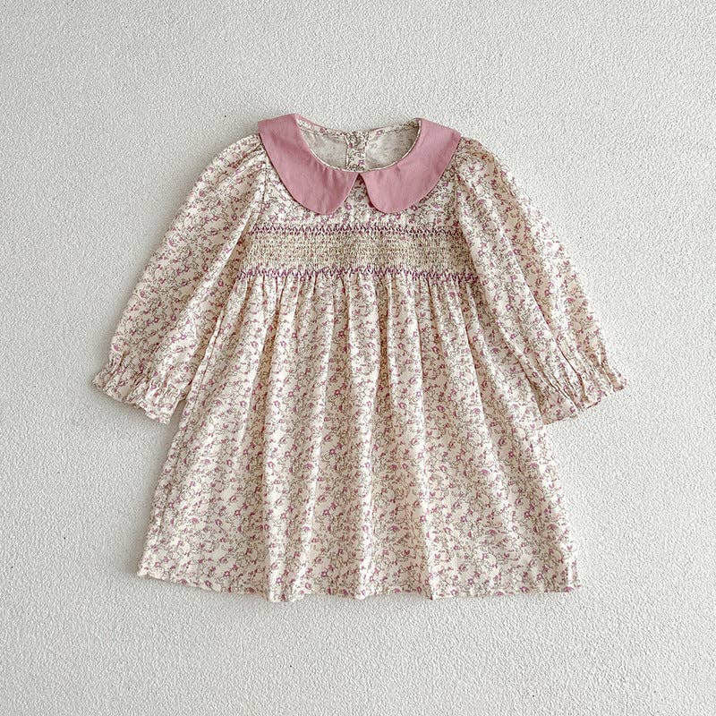 Autumn Pink Floral Matching Sister Dress