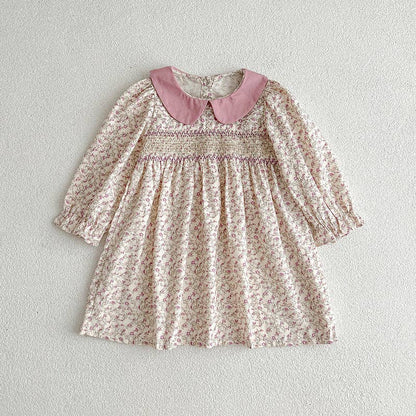 Autumn Pink Floral Matching Sister Dress