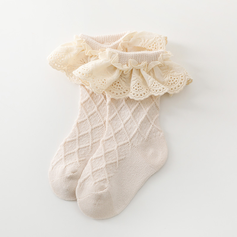 Baby & Toddler socks with ruffles: White