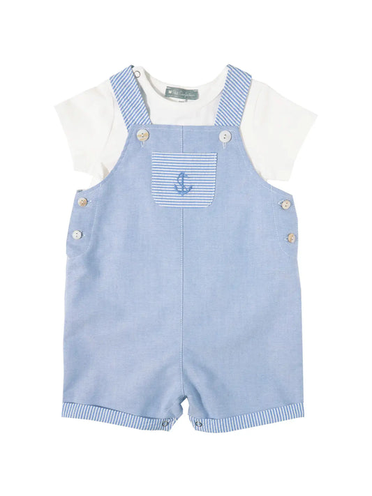 Anchor Embroidered Overalls Set