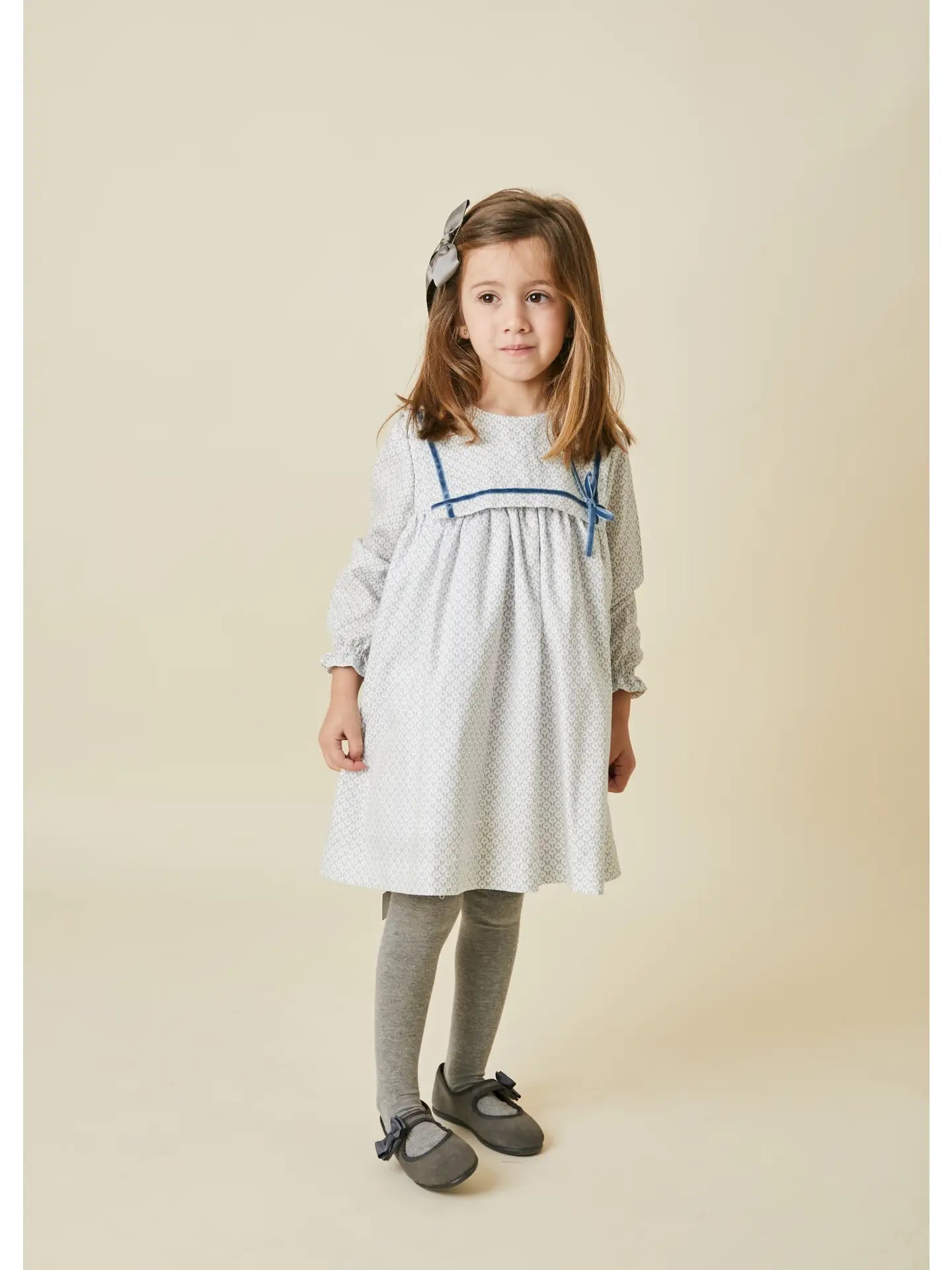 Adriatico Long Sleeve Girl's Sailor Collar Dress