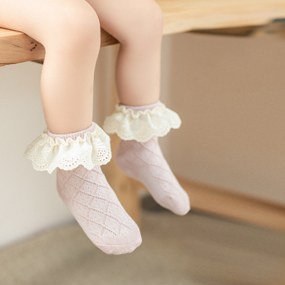 Baby & Toddler Socks with ruffles: Cream