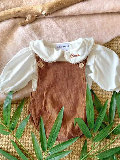 Brown Corduroy Romper