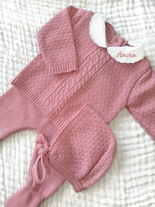 Pink Blossom Layette Set