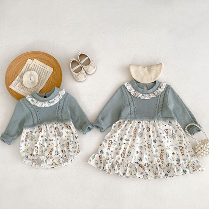 Fall Forest Matching Sister Dress