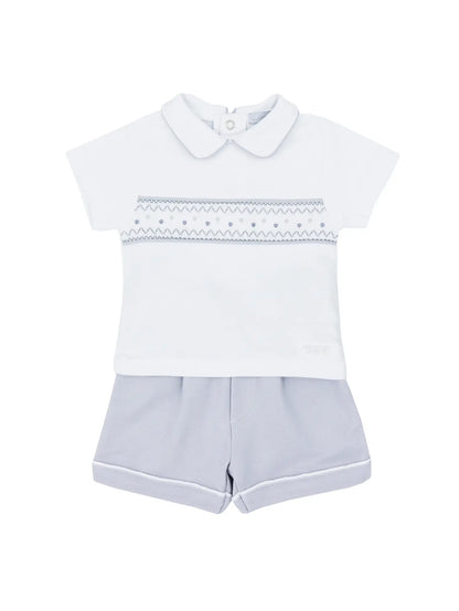Boys Cotton Polo Shirt and Short Set with Detail