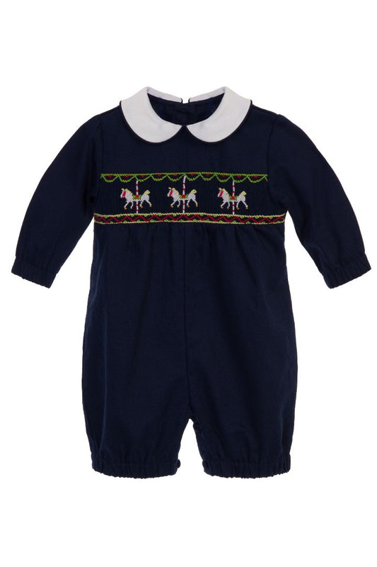 Horse Carousel Smocked Romper