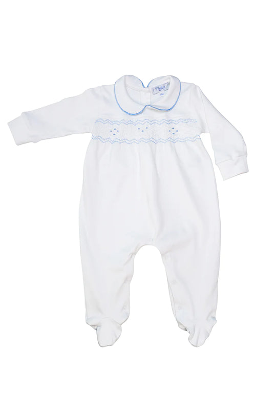 Nella Smocked Baby Boy Footie