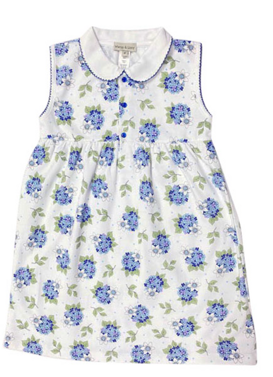 Hydrangea Floral Print Button Dress