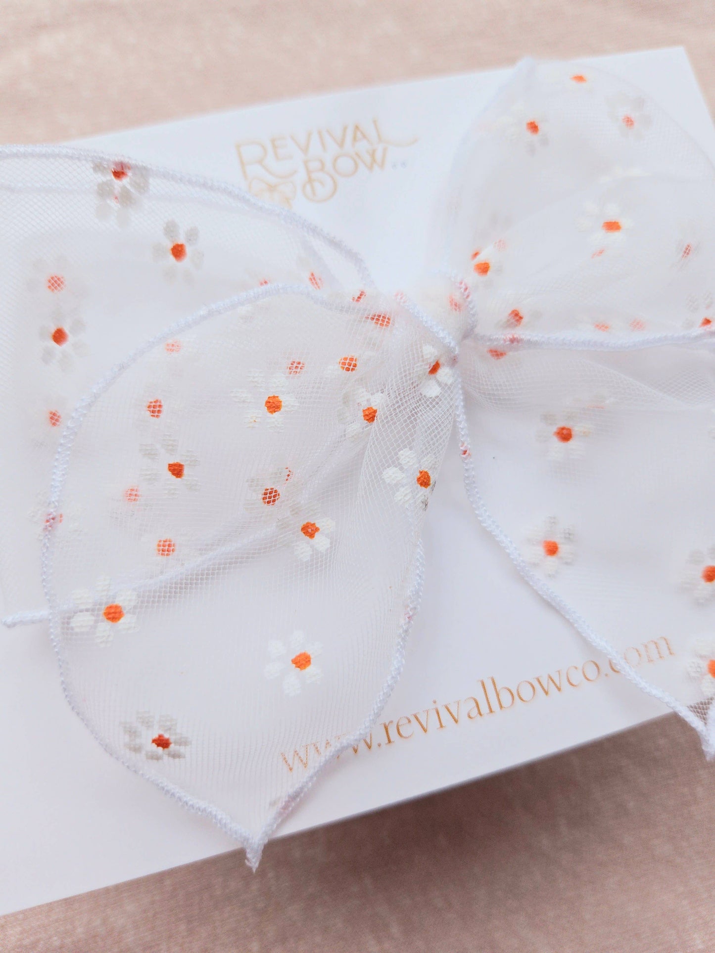 Sheer Daisy Fable Hair Bow on Clip