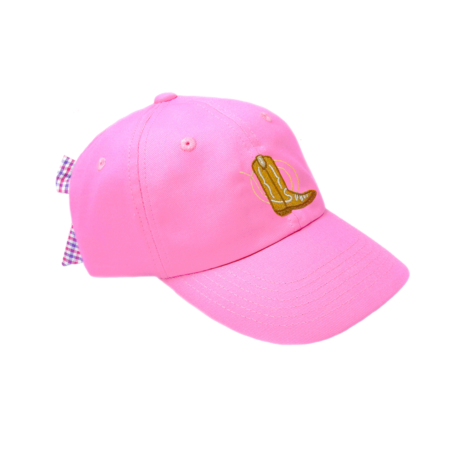 Cowboy Boot Bow Baseball Hat (Baby, Youth): Youth