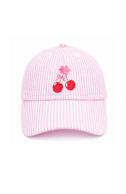 Cherry Azalea Bow Baseball Hat: Youth (2-8)