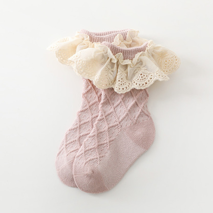 Baby and Toddler Socks with ruffles: Rose