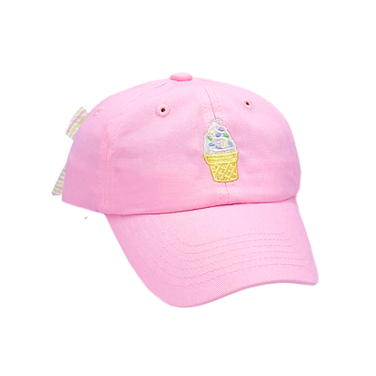 Ice Cream Bow Baseball Hat (Baby, Youth): Youth