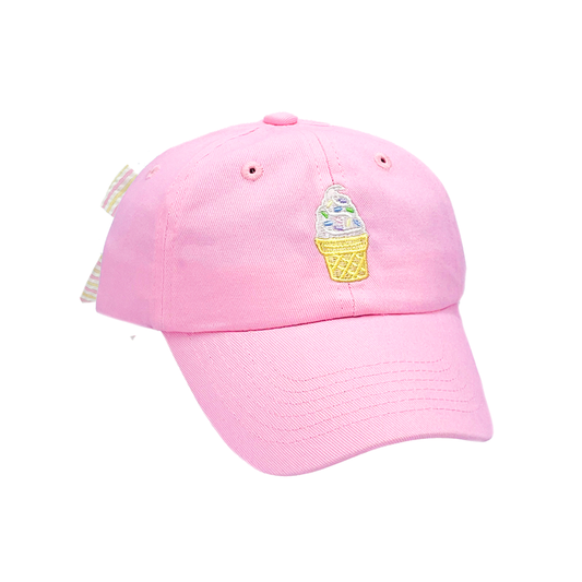 Ice Cream Bow Baseball Hat (Baby, Youth): Youth