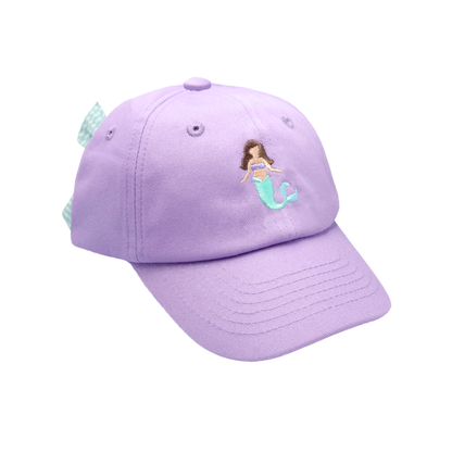 Lavender Mermaid Bow Baseball Hat (Youth): Youth (2-8)