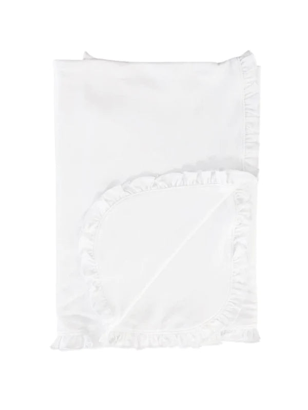 Baby Classic White Ruffle Blanket